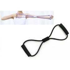 Elastique Noir de Résistance avec Poignées Sport Fitness Etirement Extenseur