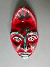 rare masque africaniste en céramique de Hélène Ugo Vallauris, années 50-60