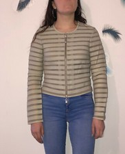 veste cuir d'agneau beige ajouré RENE LEZARD taille S (36 fr) #365€ NEUF