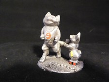 Vintage pewter cat #9 on chest
