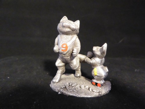 Vintage pewter cat on chest - vintage,