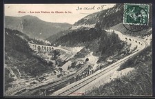 CPA Morez, Les trois Viaducs du Chemin de fer 1908 
