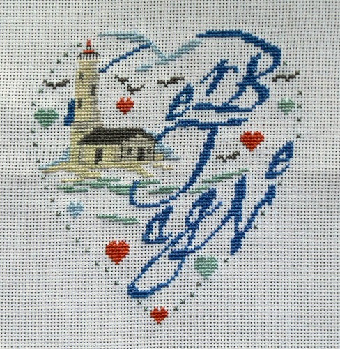 Broderie point croix - point, coeur