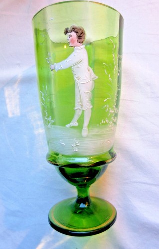 Verre pied vert émaillé - pied,