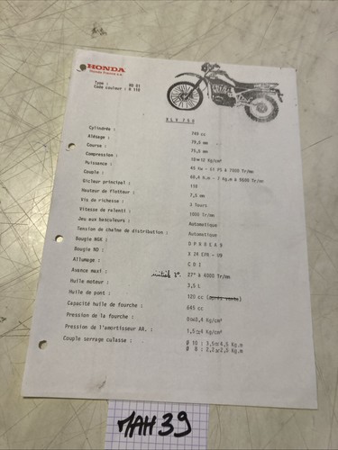 Honda moto xlv750 type rd01 - honda,
