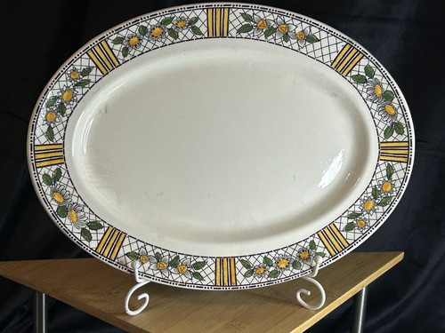 Grand plat faïence hbcm creil - hbcm,