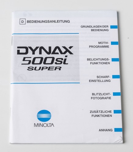 Mode emploi minolta dynax - minolta,