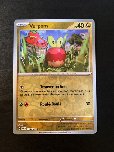 Carte pokémon reverse verpom - carte,