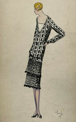 Femme robe noire dessin - femme,
