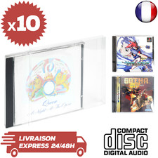 10 Boitiers Protection Crystal Box compatible CD ROM Album SEGA SATURN Neufs