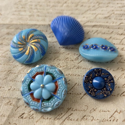 Lot boutons anciens verre - boutons,