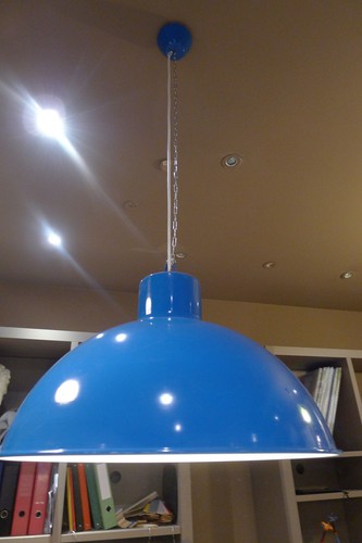 Suspension coupole metal bleue - suspension,