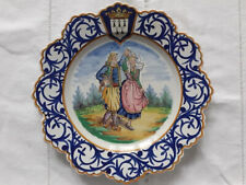assiette ancienne, danseurs, HENRIOT Quimper