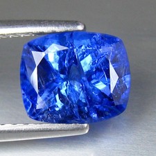 BEAU COUSSIN 2,32 CT 7,5 X 6,10 MM PIERRE PRÉCIEUSE TANZANITE BLEU VIOLET...