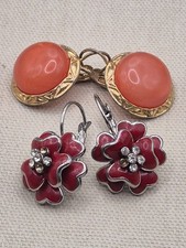 Lot de 2 paires de boucles d’oreilles vintage – Fleur & style rétro