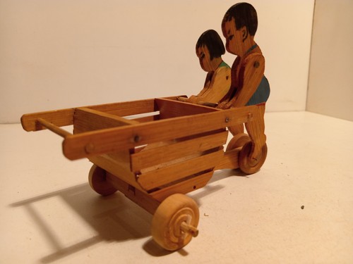 Bois bambou chariot pousse - bambou,