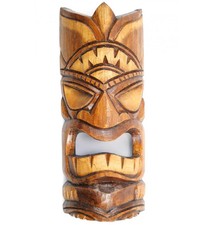 Masque Tiki 30cm en bois style