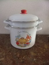 Couscoussier  émaillé  blanc / Cuit  vapeur - Neuf