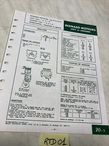 Fiche technique moteur - , diesel