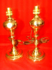 paire de lampes "Gardon" en laiton massif ép.fin 19éme, montée en lampe