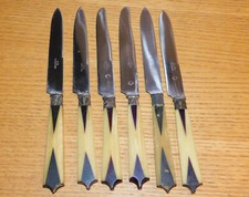 1960 ORIGINAL vintage COUTEAU knife MESSER art deco ESG THIERS INOX manche CORNE