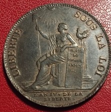 Rare très belle 2 sols à la Liberté Monneron 1792, patenté sans parenthèses. SUP