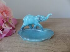 Porte savon Eléphant Bleu, Plateau à Bagues, Vide Poche Eléphant Céramique Bleu