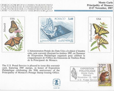 ETATS-UNIS -- Carte Souvenir--timbre 22 c. Beaver --Exposition Philatélique 1987