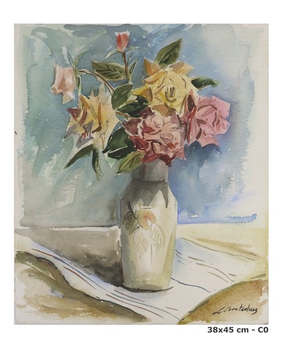 Tableau fleurs signé - tableau,