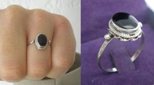 TAILLE 56 57 jolie bague en Argent MASSIF 925 sertie  ONYX 3gr N°507