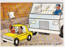CP HUMOUR VOITURE Fais lui signe que nous tournons à gauche