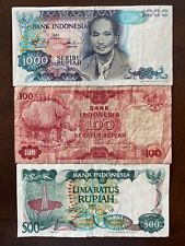 Lot série 3 billets de banque banknote money INDONESIE INDONESIA 1992 état scan