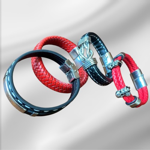 Bracelets tressé noir rouge - bracelets,