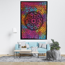 Affiche murale en coton bohème art décor tapisserie mandala design astrologie