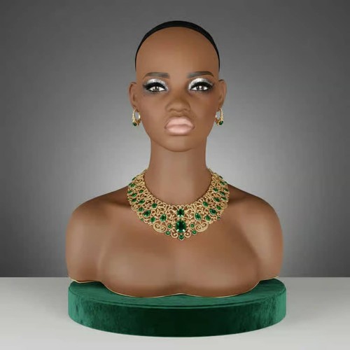 Tête mannequin noire aspect - tête,
