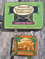 LOT 2 ANCIENNES BOITE DE CIGARETTES EGYPTIENNE PRINCE DE MONACO & ABDULLA