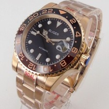 Very Rare Back Bezel NH35 Root Beer Gold Plated Case / Bracelet  ? FAST &FREE