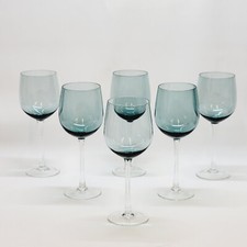 6 Grands Verres Ballon A Vin Ou Eau En Verre Soufflé Couleur Bleu Pétrole 