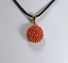 Pendentif Corail Rouge Doré