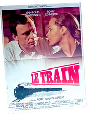 Affiche ciné Le Train Romy Schneider, J-L Trintignant 1973 60X80 Illu Ferracci
