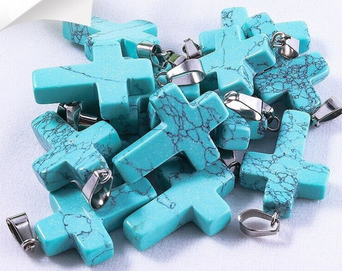 Pendentif croix howlite - un,