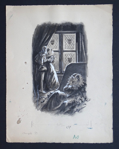 Dessin original encre réhauts - dessin,