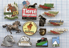 Lot Pin's CHEVAUX courses Hippodrome Tiercé magazine PMU quarté équitation saut