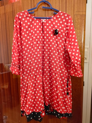 Robe rouge pois blancs - rouge,