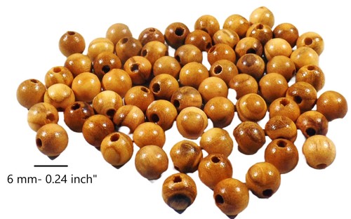 Perles en bois d'olivier 6mm