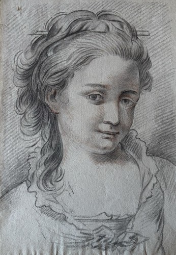 Dessin ancien crayon noir - dessin,