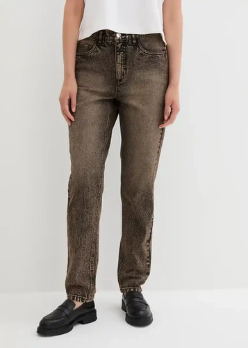 Jean mom gris acide - gris,