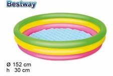 Piscine Gonflable Arc-En-Ciel À 3 Anneaux Colorés 152x30Cm Hors Sol Bestway