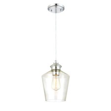 Plafonnier Lampe suspendue Chrome Verre Clair 1 Ampoule E27 60 W Westinghouse