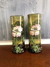JOLIE PAIRE DE VASES EN VERRE